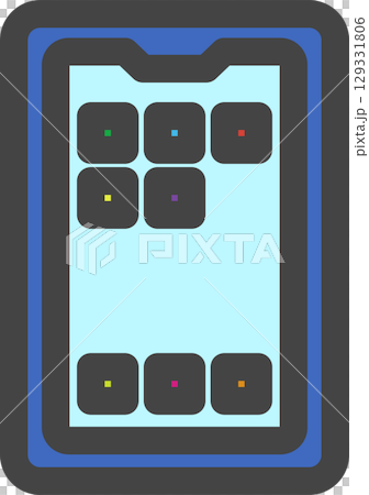 Color icons for household appliances and smartphones 129331806