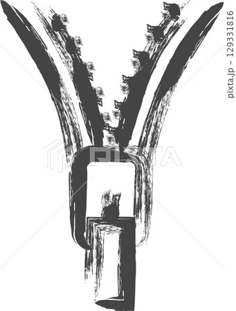 筆書き日用品家電関連の単品アイコン チャック 筆書き日用品家電関連の単品アイコン チャック 129331816