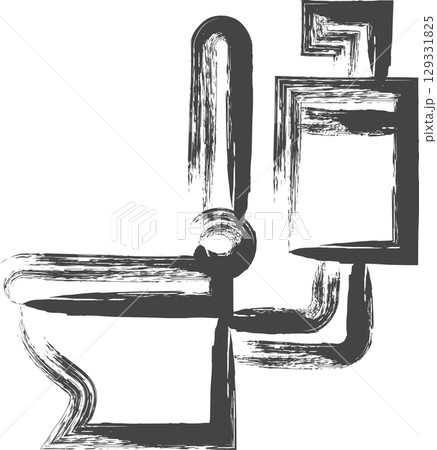 筆書き日用品家電関連の単品アイコン トイレ 筆書き日用品家電関連の単品アイコン トイレ 129331825