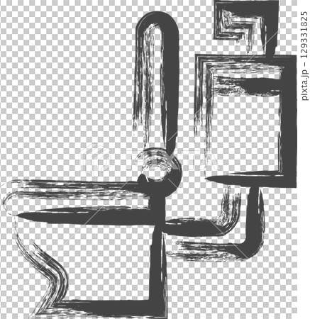 筆書き日用品家電関連の単品アイコン トイレ 筆書き日用品家電関連の単品アイコン トイレ 129331825