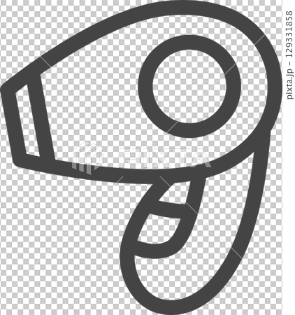 Line drawing household appliances related single icon: Hair dryer 129331858