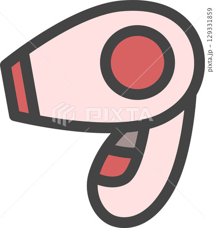 カラー日用品家電関連の単品アイコン ドライヤー カラー日用品家電関連の単品アイコン ドライヤー 129331859