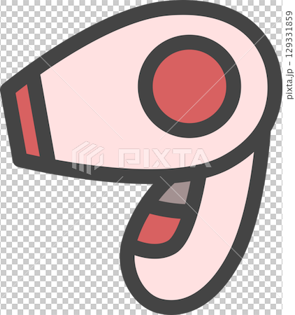 カラー日用品家電関連の単品アイコン ドライヤー カラー日用品家電関連の単品アイコン ドライヤー 129331859