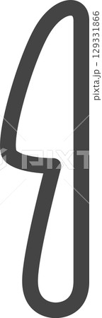 線画日用品家電関連の単品アイコン　ナイフ 129331866