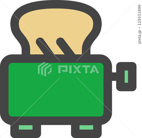 カラー日用品家電関連の単品アイコン　ポップアップトースター 129331899