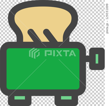 カラー日用品家電関連の単品アイコン　ポップアップトースター 129331899