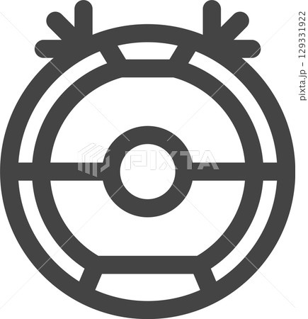 線画日用品家電関連の単品アイコン　ロボット掃除機 129331922