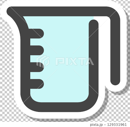 Stickers, household appliances, and other single icons: measuring cups Stickers, household appliances, and other single icons: measuring cups 129331961