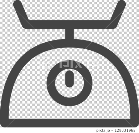 Line drawing household appliances related single icon: weighing scale Line drawing household appliances related single icon: weighing scale 129331968
