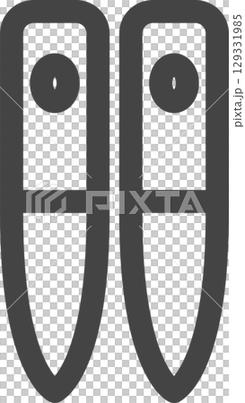 線画日用品家電関連の単品アイコン　菜箸 129331985