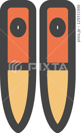 カラー日用品家電関連の単品アイコン 菜箸 カラー日用品家電関連の単品アイコン 菜箸 129331986