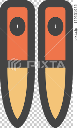 カラー日用品家電関連の単品アイコン 菜箸 カラー日用品家電関連の単品アイコン 菜箸 129331986