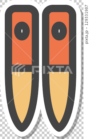 Stickers, household appliances, single icon, chopsticks 129331987