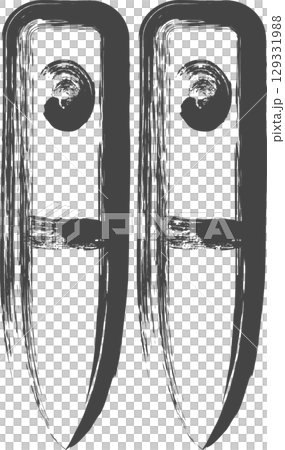 Brush writing household appliances related single icon: chopsticks Brush writing household appliances related single icon: chopsticks 129331988