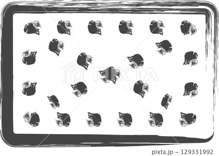 筆書き日用品家電関連の単品アイコン　雑巾 129331992