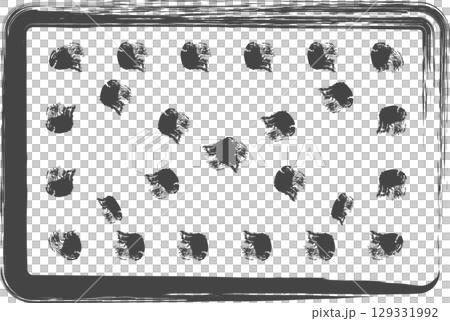 筆書き日用品家電関連の単品アイコン　雑巾 129331992