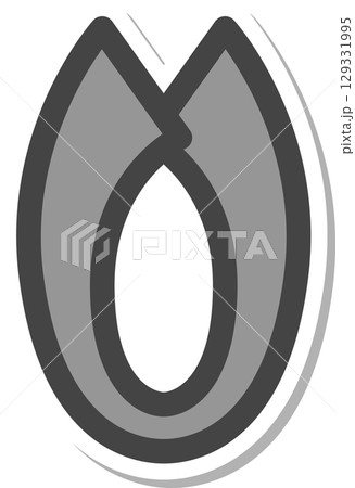 ステッカー日用品家電関連の単品アイコン　糸切りばさみ 129331995