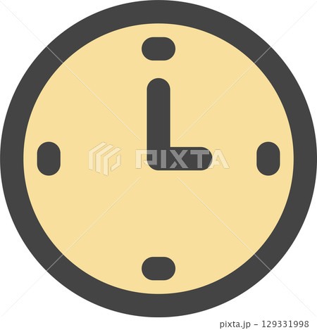 カラー日用品家電関連の単品アイコン　時計 129331998