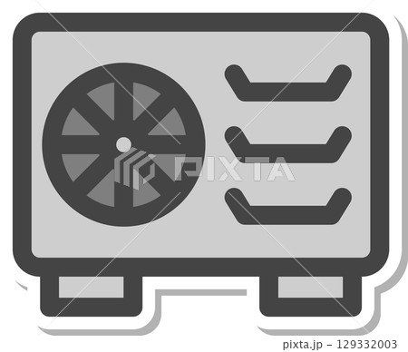 ステッカー日用品家電関連の単品アイコン 室外機 ステッカー日用品家電関連の単品アイコン 室外機 129332003