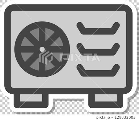 ステッカー日用品家電関連の単品アイコン 室外機 ステッカー日用品家電関連の単品アイコン 室外機 129332003