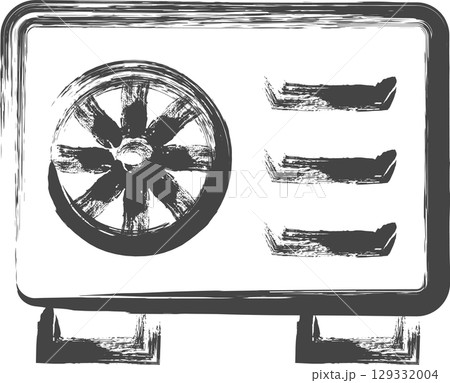 筆書き日用品家電関連の単品アイコン 室外機 筆書き日用品家電関連の単品アイコン 室外機 129332004