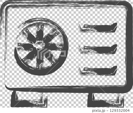 Brush writing household appliances related single icon Outdoor unit Brush writing household appliances related single icon Outdoor unit 129332004