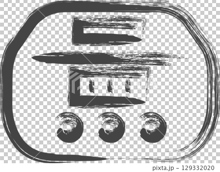 Brush-writing household appliances related single icon: Rice cooker 129332020
