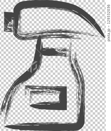 毛筆字家電相關單圖示洗滌劑噴霧 毛筆字家電相關單圖示洗滌劑噴霧 129332036