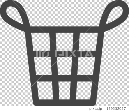 Line drawing household appliances related single icon laundry basket Line drawing household appliances related single icon laundry basket 129332037