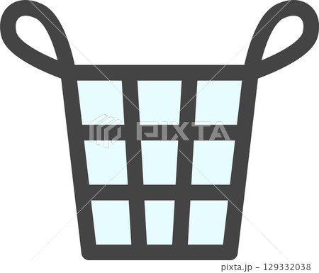 カラー日用品家電関連の単品アイコン 洗濯籠 カラー日用品家電関連の単品アイコン 洗濯籠 129332038