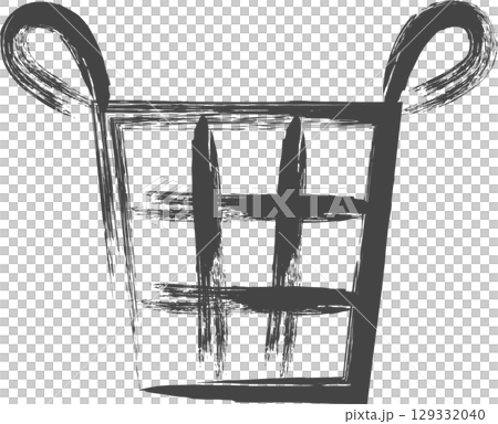 毛筆畫家電圖標洗衣籃 129332040