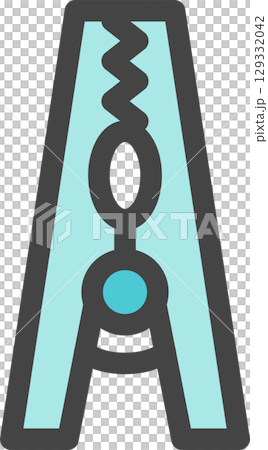 Color household appliances related single icon: clothespins 129332042