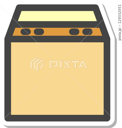 ステッカー日用品家電関連の単品アイコン　洗濯機 129332051