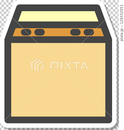 ステッカー日用品家電関連の単品アイコン　洗濯機 129332051