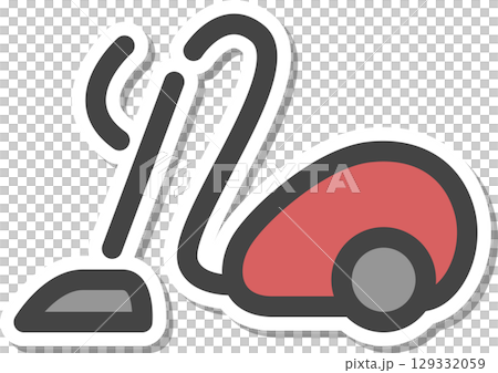 Stickers, household appliances, single icon, vacuum cleaner 129332059