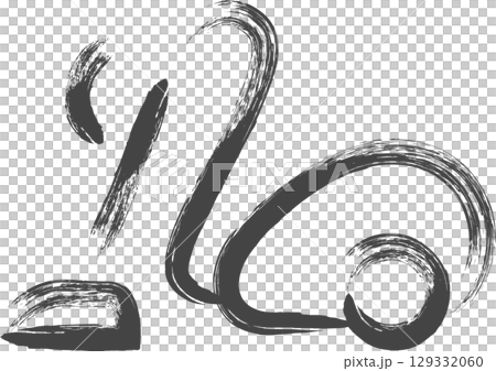 筆書き日用品家電関連の単品アイコン　掃除機 129332060