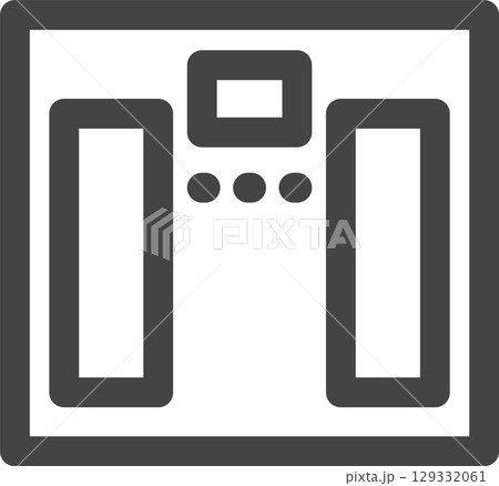 線画日用品家電関連の単品アイコン　体重計 129332061