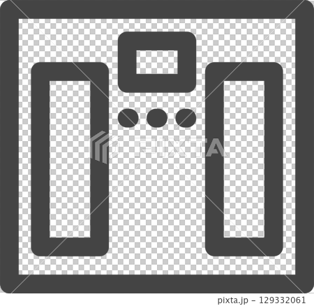 線画日用品家電関連の単品アイコン　体重計 129332061