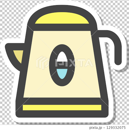 Stickers, household appliances, single icon, electric kettle Stickers, household appliances, single icon, electric kettle 129332075