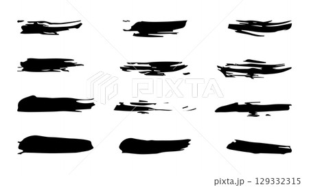 Brushes and elements for notes highlighting text. Vector illustration. 129332315
