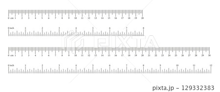 Inch, metric rulers. Measuring tool template. Scale for ruler in centimeters, inches. Measuring scales icon. Inches, centimeters measuring scale. Metrics indicators cm, inch. Inch, metric rulers. Measuring tool template. Scale for ruler in centimeters, inches. Measuring scales icon. Inches, centimeters measuring scale. Metrics indicators cm, inch. 129332383