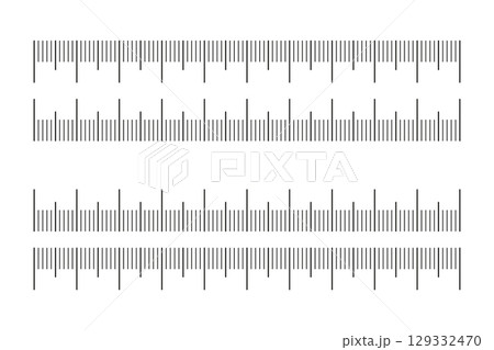 Set of charts 10 centimeters. Metric rulers. Measuring, sewing tool template. Metrics indicator cm. Scale for ruler in centimeters. Measuring, length, height, distance scale icon. Centimeter scale. 129332470