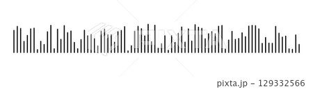 Voice message flat mockup. Equaliser symbol. Waveform minimalist pattern. Audio chat speech sound wave icon layout. Element for mobile messenger, podcast online radio interface, music player, app. 129332566