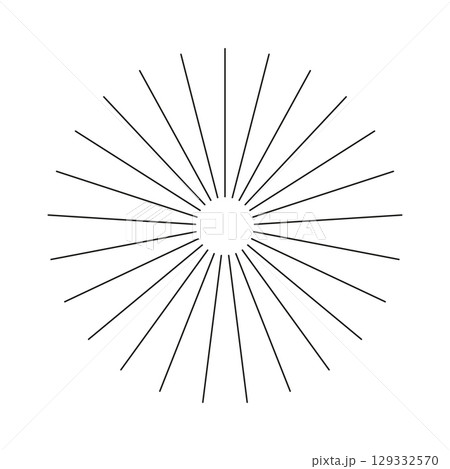 Radial circle lines. Spokes with radiating stripes. Abstract illusion geometric black shape. Circular lines icon. Symbol of Sun star rays. Flat design simple element. Radial circle lines. Spokes with radiating stripes. Abstract illusion geometric black shape. Circular lines icon. Symbol of Sun star rays. Flat design simple element. 129332570