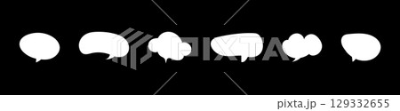 Speech bubbles pattern for text. Message balloons, stickers, social media chat box mockup. Chatting symbol, template. Doodle style. Information icon, idea, speak sign, quote mockups, dialogue frame. 129332655