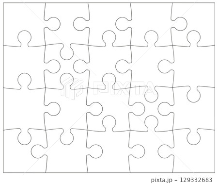 Puzzle pieces rectangle contour isolated on...のイ …