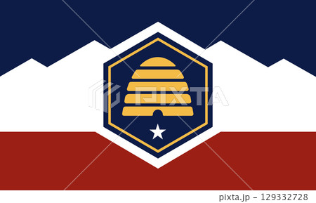 Utah flag. Official colors, proportions. Flag of state Utah. 129332728