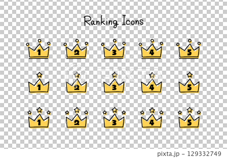 Crown ranking icon set 129332749