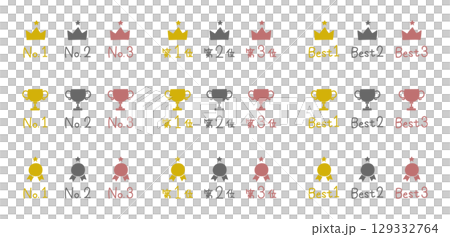 トップ3のランキングアイコンセット 129332764