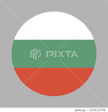 Bulgaria flag. Round Icon of the Bulgarian Flag. Bulgaria flag. Round Icon of the Bulgarian Flag. 129332799
